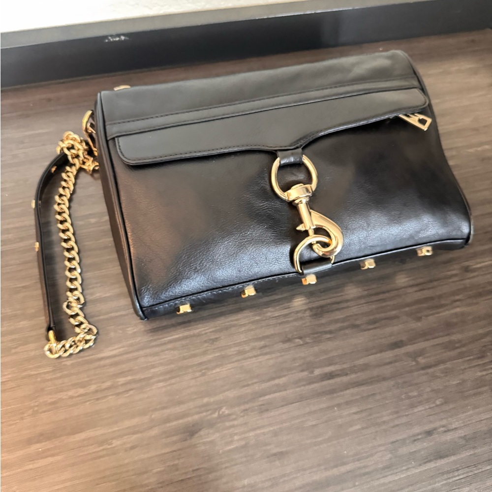Rebecca Minkoff MAC Crossbody Black Leather with Gold Accents